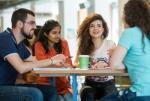 students gathered chatting Professional mentor scheme